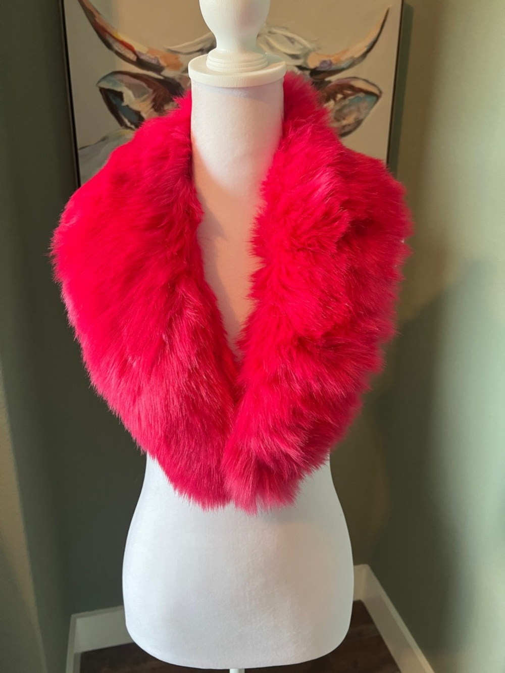 Vibrant Fuchsia Faux Fur Wrap Scarf‎